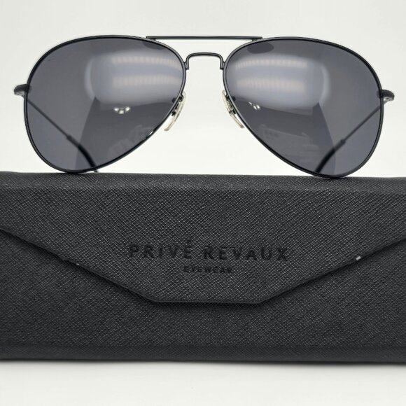 Prive Revaux The Commando Black Frame Polarized Grey Lens Aviator Sunglasses - Picture 1 of 15